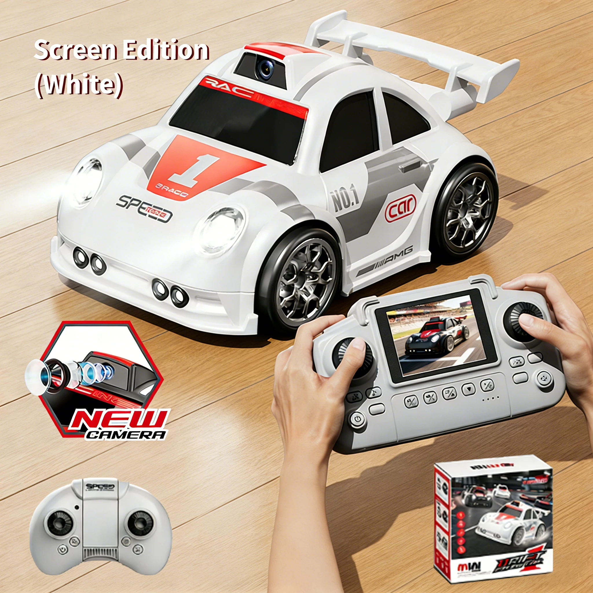 2026년형 미니 RC 드리프트 카메라 카, LED 사운드, 스마트 인덕션, 팔로우 및 이스케이프 모드, 옵션 스크린 컨트롤러, 레이싱 카