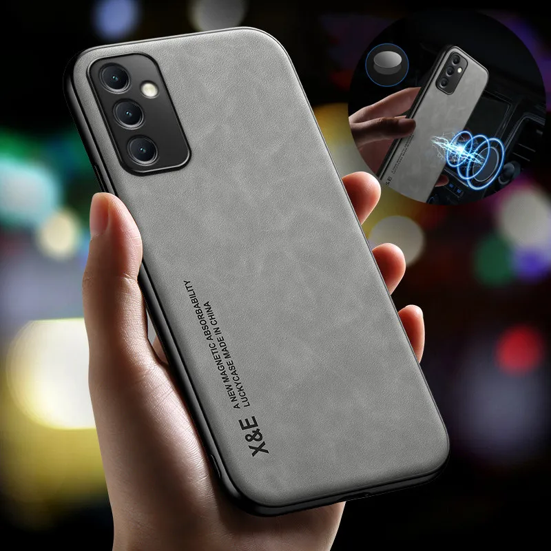 Per Samsung Galaxy A14 A34 A54 5G Custodia In Pelle Texture Car Magnetic Holder Cover On Per Samsung A14 A54 A 14 34 54 Protect Coque
