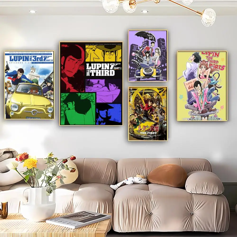 Lupin Iii Comics Poster Autoadesivo Art Poster Retro Kraft Paper Sticker Diy Room Bar Cafe Vintage Pittura Decorativa
