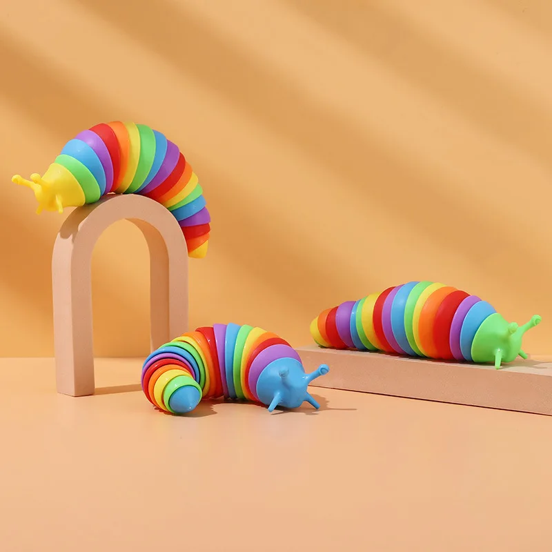 Baby toy fat brain slug articulated flexible 3d slug fidget toy all