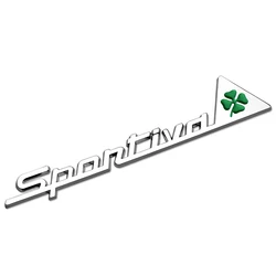 1PCS Black/Silver 3D Metal Custom Car Body Decoration Sticker Badge (Silver - For Sportiva)