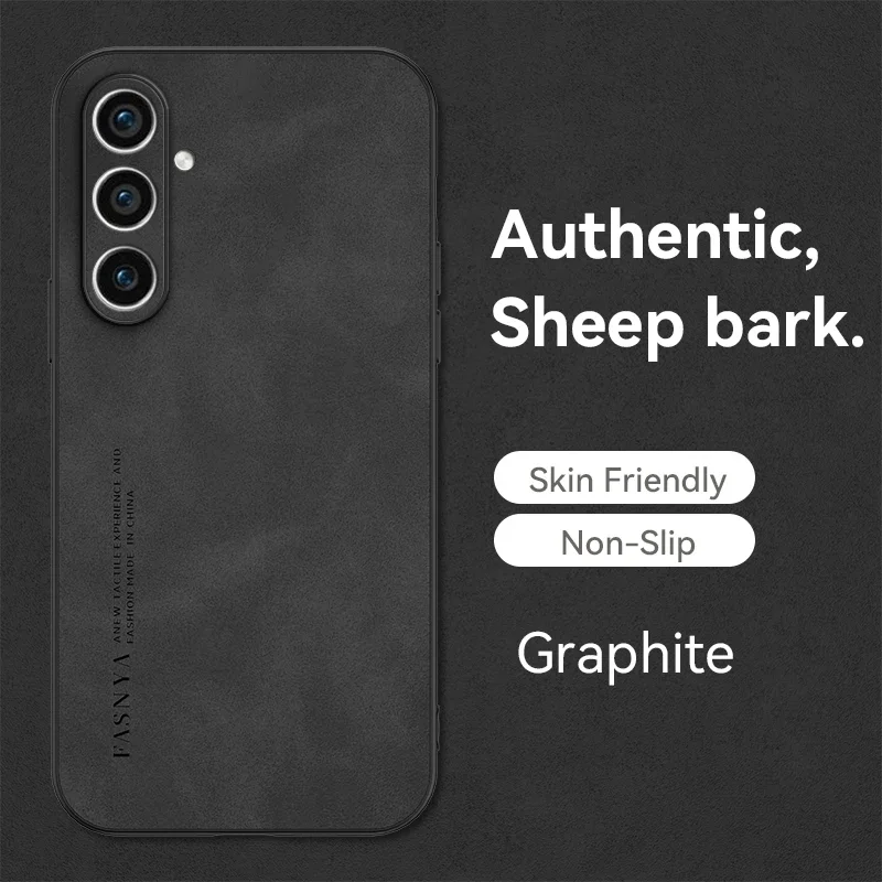 Luxury Matte Sheepskin Leather Phone Case - Elegant Back Cover