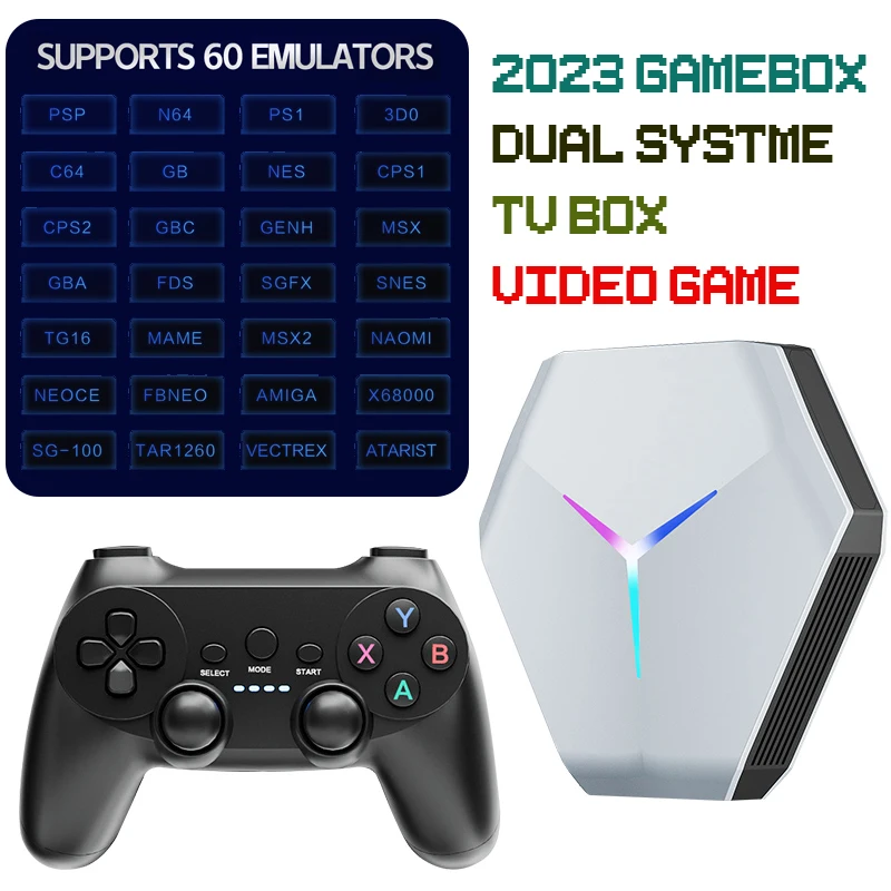 Sistema duplo Video Game Box, S905X3, Android 9.0, 2GB de RAM, 64GB, 128GB,  30000 + Jogos Grátis para PSP, PS1, MAME - AliExpress