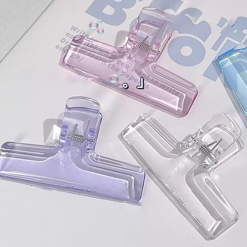Ins Transparent Binder Clips Kawaii Paperclips File Documents Tickets Clips Bookmarks Index Page Holder Office Binding Supplies binder clips paper clips book clips mini bookmark