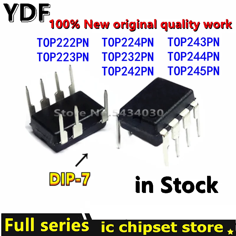 5pcs-100-New-TOP245PN-DIP-TOP245-TOP245P-TOP244PN-TOP244-TOP243PN ...