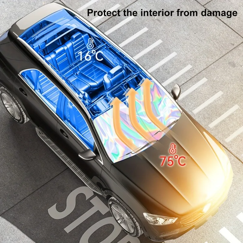 Parapluie Pour Pare Soleil Pare-Soleil Voiture 125x65 Cm - Protection UV Pare-Brise | Pour Petites Voitures Protection Parebrise Soleil