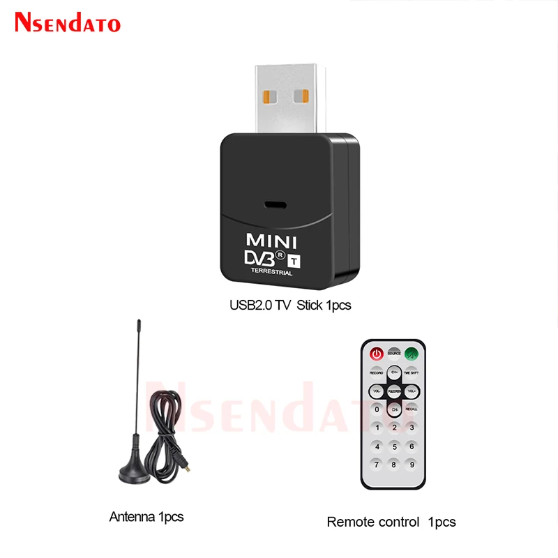 Mini USB 2.0 DVB T DVB-T Digital terrestrial TV Tuner Receiver Stick Dongle With Digital Antenna for Windows PC Laptop HDTV HDTV