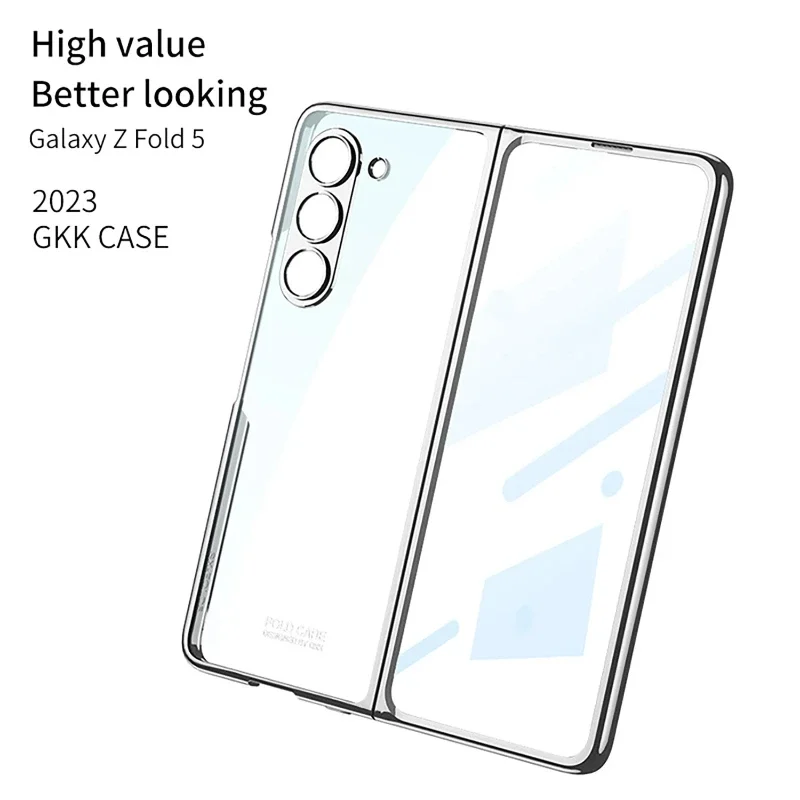 Luxury Electroplated Transparent Shockproof Hard Back Cover with Tempered Glass