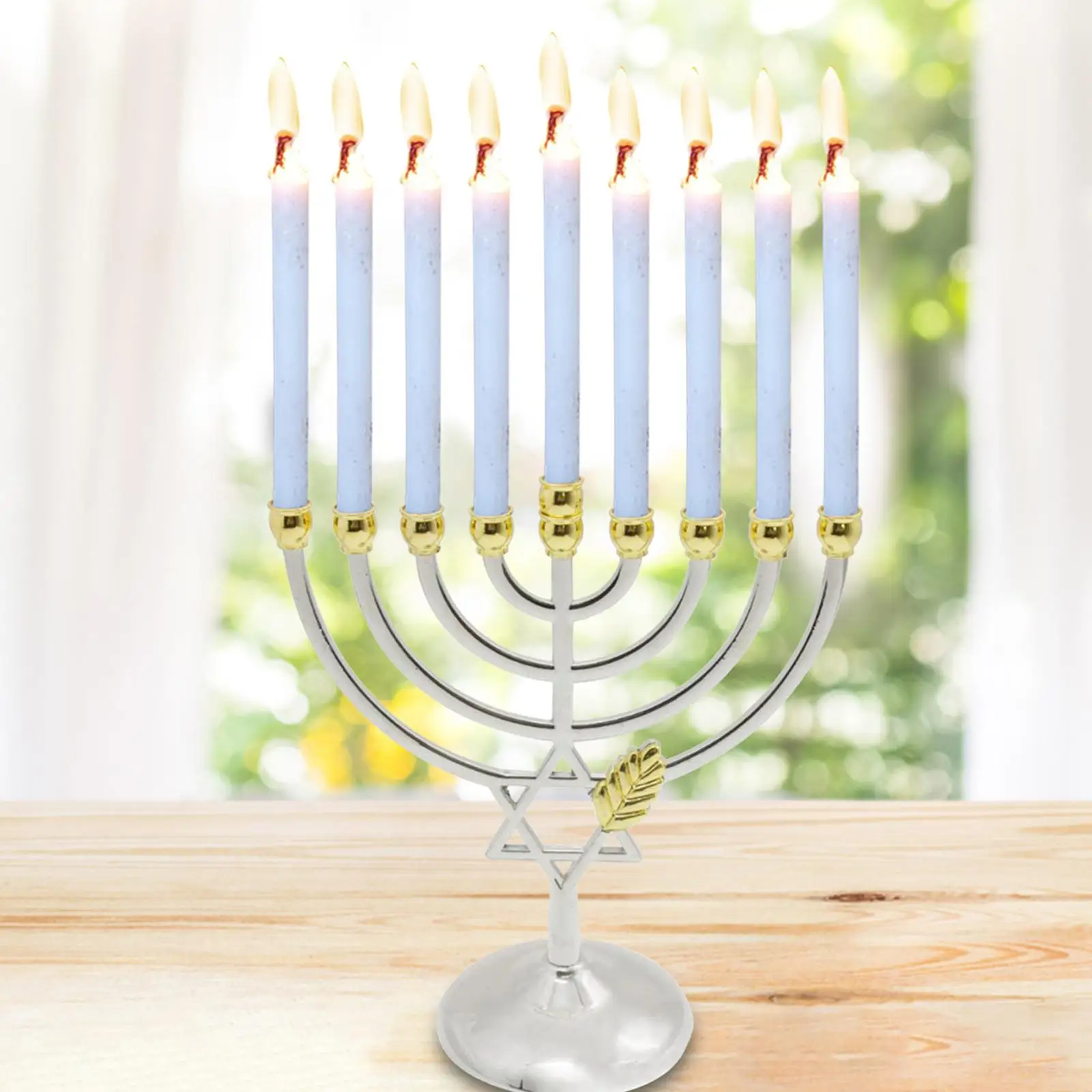 Metal Hanukkah Candleholder Candelabras Taper Candles Menorah Candlestick for Farmhouse