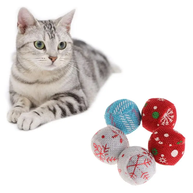 

5PCS Catnip Balls for Cat Chew Toy Kitten Mint Treats Pet Chew Toy Cats Dental C