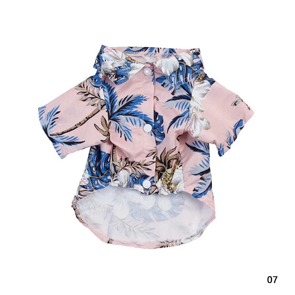 thumbnail image 1 of Ropa para mascotas estilo hawaiano, camisa de algodón estampada de verano, transpirable para perros pequeños, gatos, peluches que pesan entre 1,65 y 8 kg, talla XS a XXL, 1 of 5