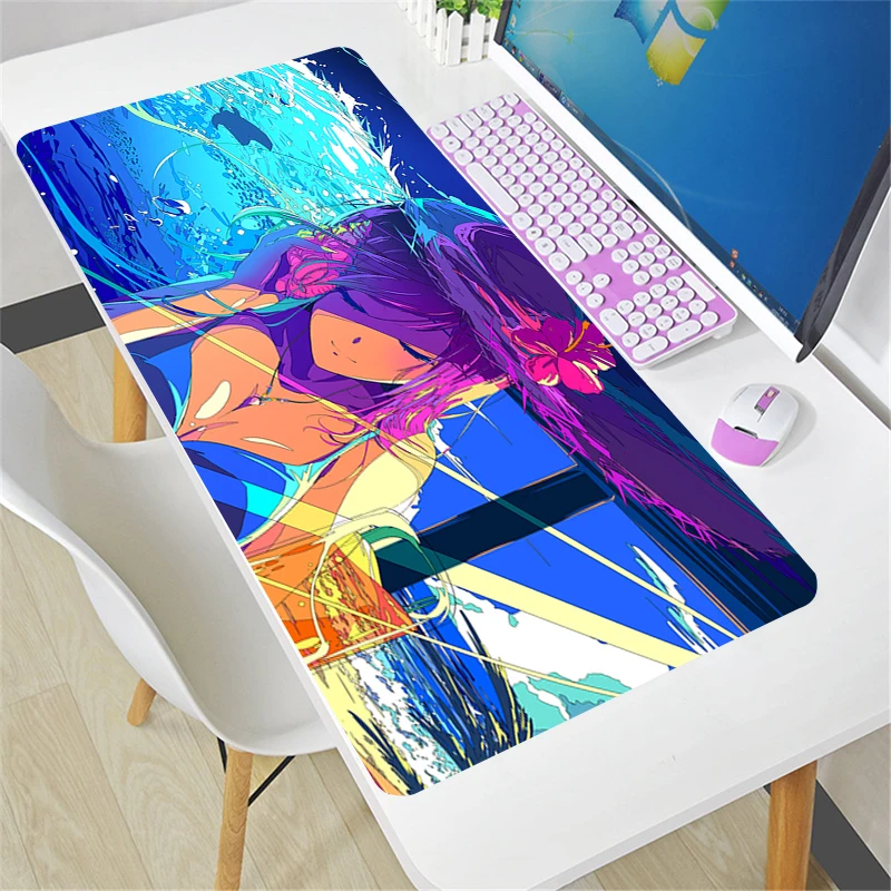 

Большой коврик для мыши в стиле аниме для девочек, персонализированный мультяшный Настольный коврик для мыши для ноутбука, офиса, аксессуары для ПК, игровой коврик, милый резиновый Настольный коврик