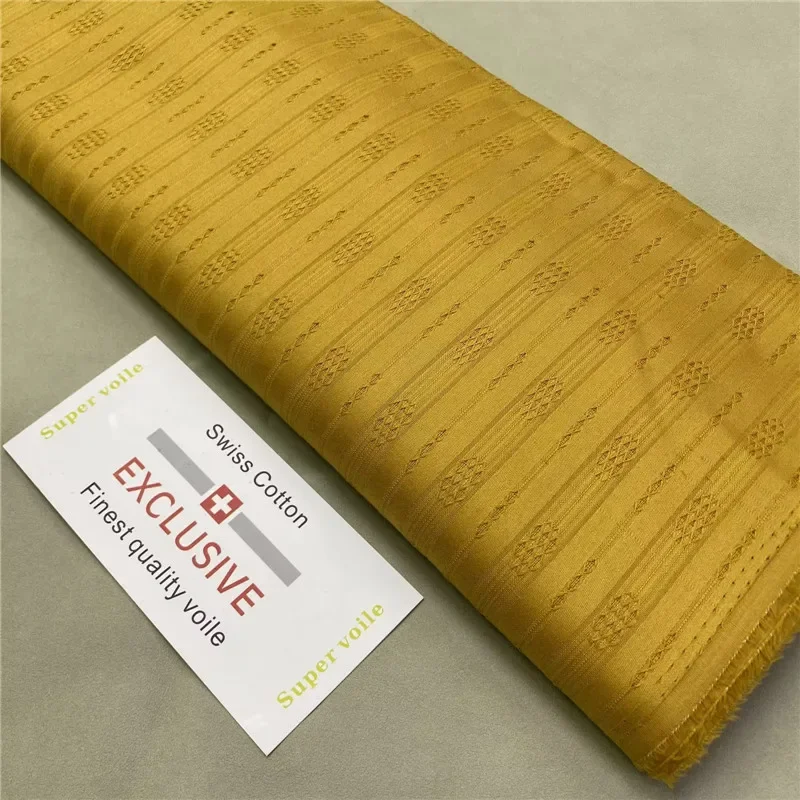 

5 Yards African Soft Atiku Fabric For Men Suit Making Swiss voile lace100% Cotton For woman man Clothes Sewing Wedding Part 4L71