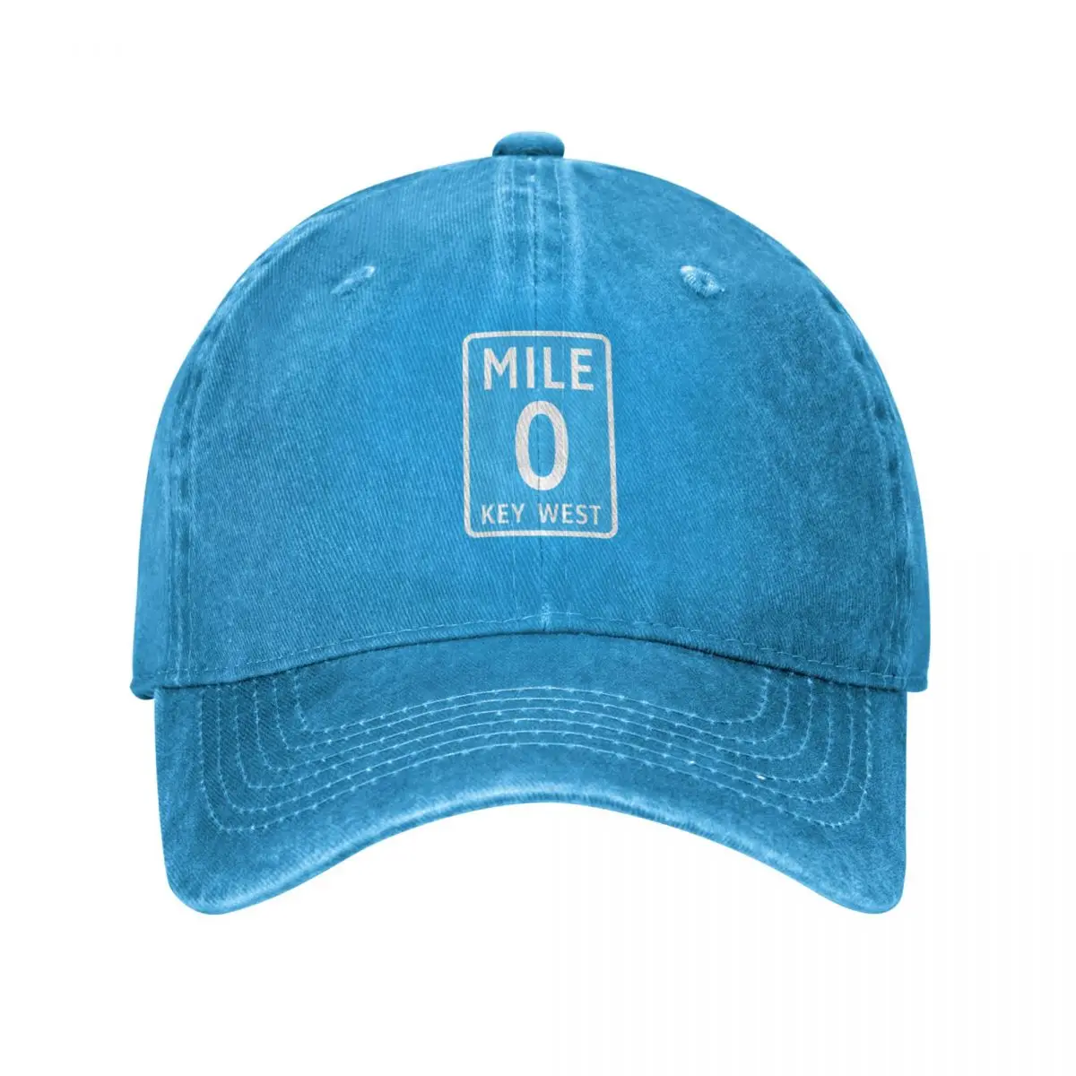 

Mile Marker 0 Florida Key West FL Gift for Conch Republic T-Shirt Baseball Cap Beach Hat Rave Woman Hats Men'S