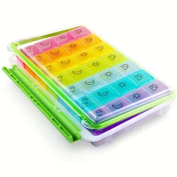 Premium 7 - Day Large Capacity Pill Organizer with Removable Daily Compartments (MULTI)