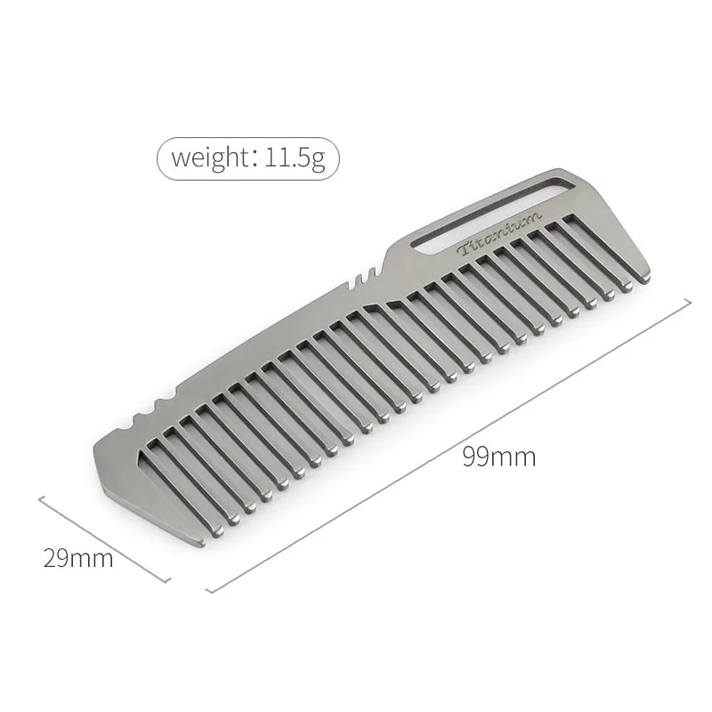 Compact Titanium Alloy Hair Comb - Ultra-Light & Portable for Outdoor and Barber Use