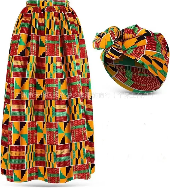 Robes africaines femmes jupe à franges Kente 1