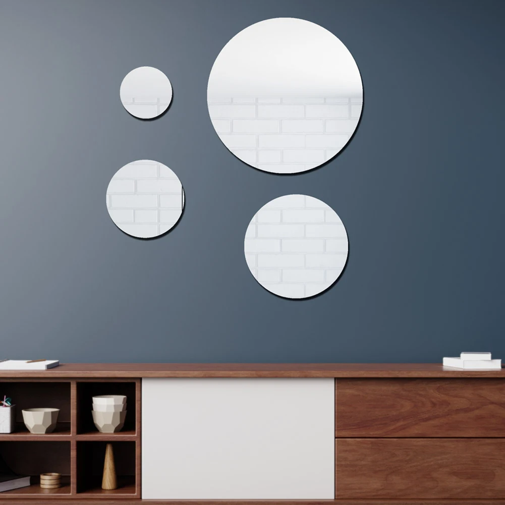 Acrylic Mirror Stickers Self Adhesive Mirror Plate Decal Decorative Small Circle Decals for Hallway Wall Decor mirror wall sticker