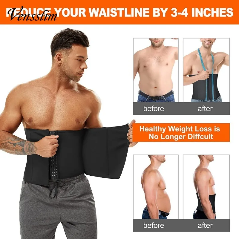 Men Waist Trainer Corsets Tummy Control Shapewear Sport Workout Girdle body shaper Sauna Sweat Belt