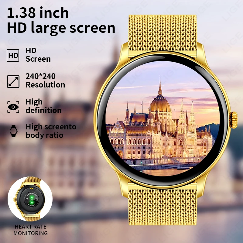 LIGE Smart Watch Sports Fitness Men Women Heart Rate Health Monitor Bluetooth Call IP68 Waterproof Watch Alarm Clock Smartwatch