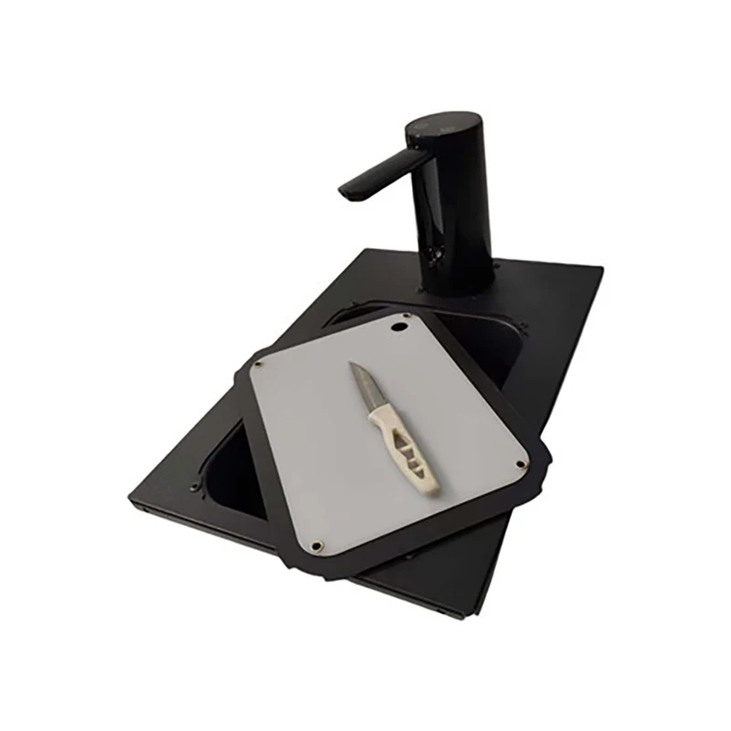 Accessori da campeggio all'aperto per tavolo IGT Distributore d'acqua portatile con una unità Pompa dell'acqua Lavello da cucina con tagliere - immagine 2