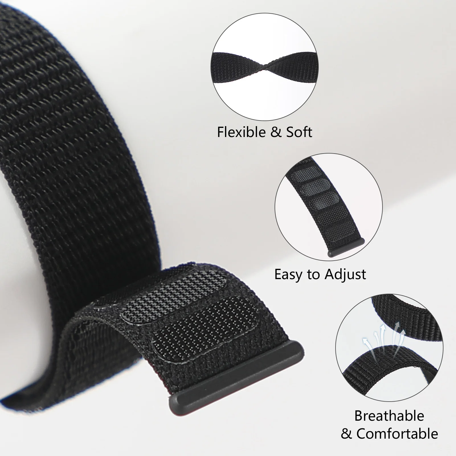 Versatile Nylon Loop Sport Strap - Adjustable Watch Band (20mm/22mm)