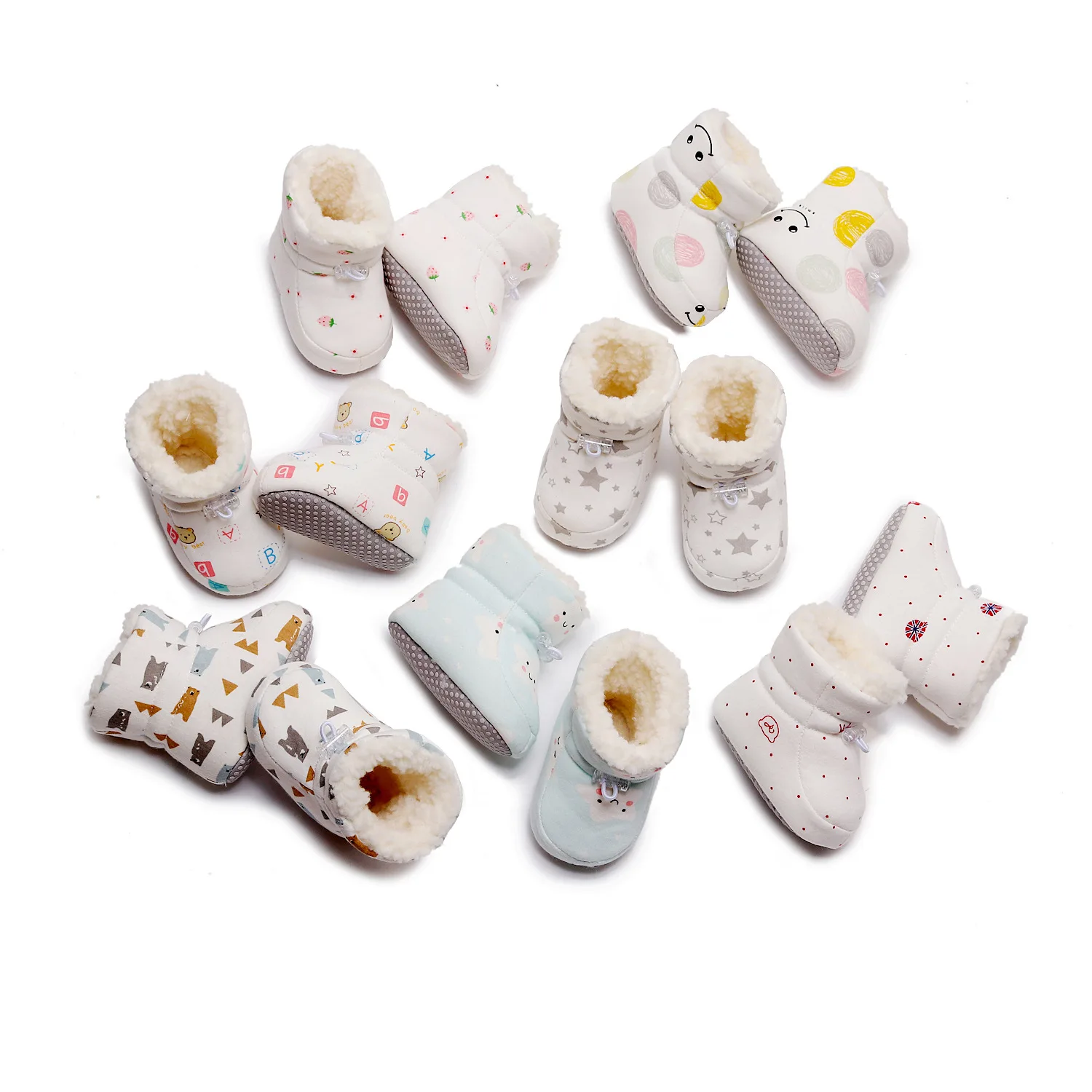 

Winter Baby's Cotton-padded Boots Thick Cashmere Boots Soft Sole First Walkers Toddler Foot Socks Prewalkers Shoes