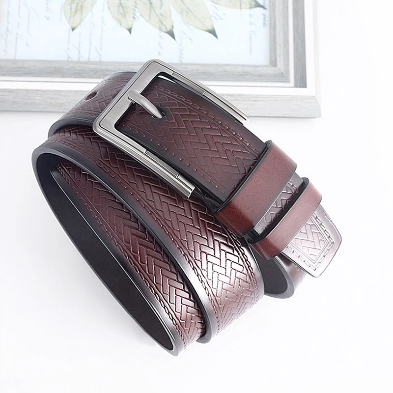 VOOTHOST Men Alloy Buckle Fashion Versatile Jeans Belt Casual Business Simple Style Black Brown Coffee Leather Waist Belt VA068_viptrois.com
