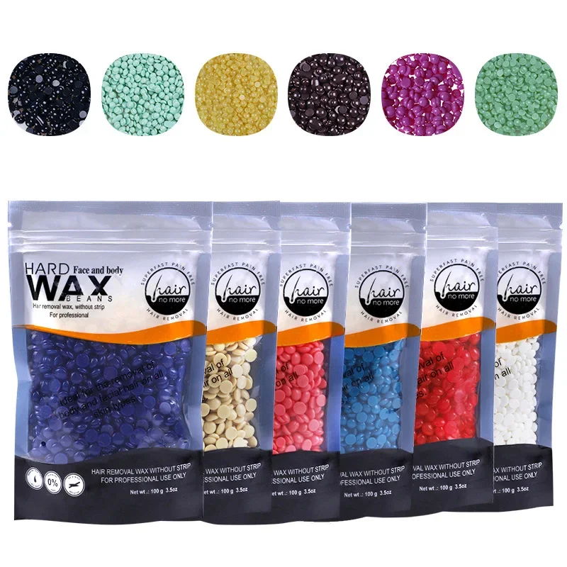 Wax beans Depilatory Solid Hard Wax Therapy Pellets Honey Bikini Face Hair Legs Arm Hair Removal Bean Unisex 100g /Pack