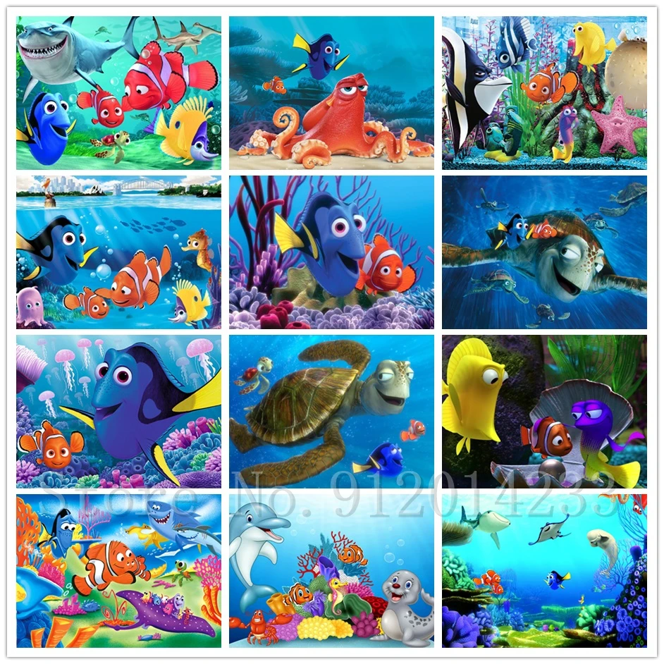 Disney Anime Diamond Painting Finding Nemo Full Square Round Diamond Mosaic Ricamo Punto Croce Kit Home Decor Gift