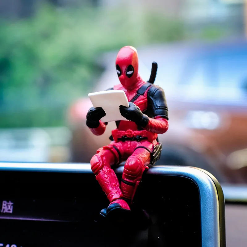 Hot Movie Marvel Deadpool spiderman Mini Figure Car Decoration Center  Console Rearview Mirror Decor For home Accessories