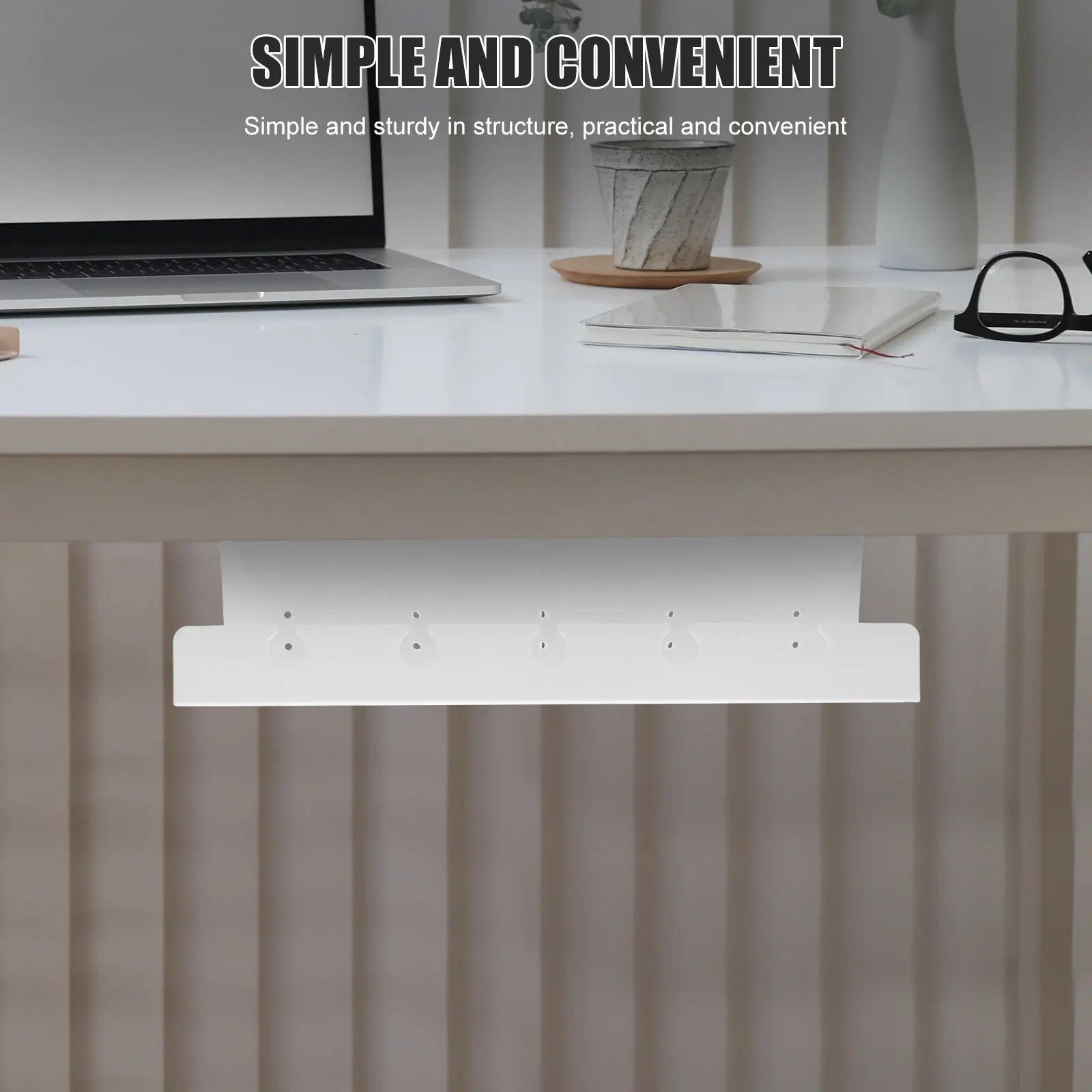 책상 아래 케이블 트레이(잠금장치 포함) 사무실, 가정, 공부방용 케이블 정리 트레이 책상 아래 수납 서랍