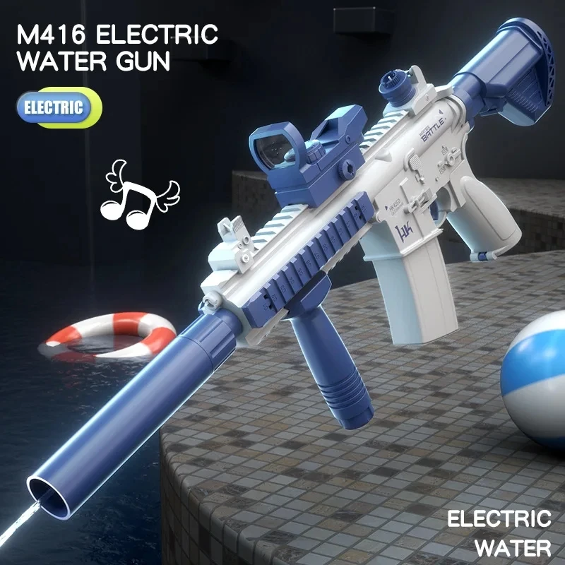 New Water Gun Electric Pistol Shooting Toy Full Automatic Outdoor Beach Gun Summer Water Beach Toy Play The Drum Magazine 3