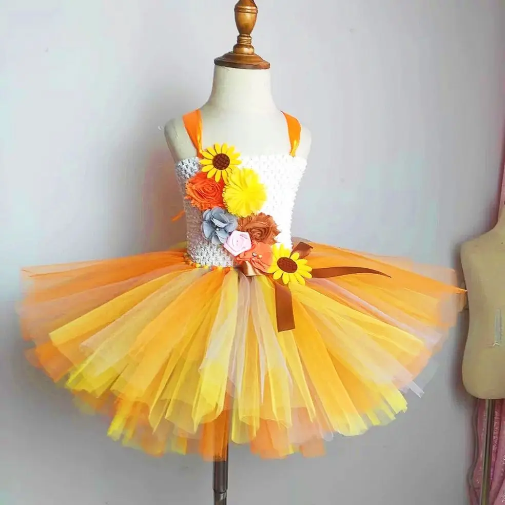 Stagioni Vestito Carnevale Girasole Vestito Da Tutu Per Ragazza