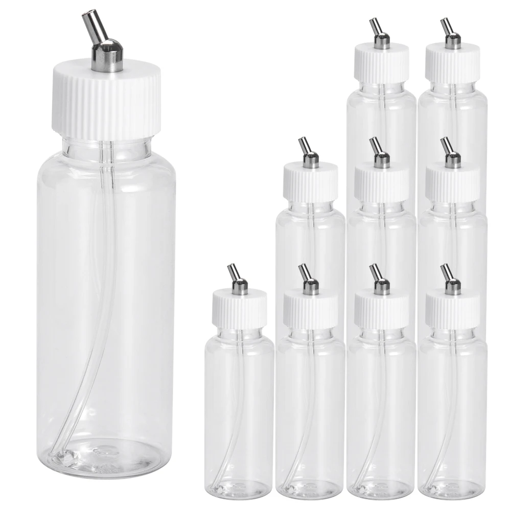 OPHIR 10x Dual Action Airbrush Bottbles Plastic 80cc Bottle Professional Air Brush Paint Cup for Model Hobby Cake Nail_AC022-10x ophir down pot dual action airbrush kit 0 35mm nozzle airbrushing for nail cake decorating model painting spray gun ac072