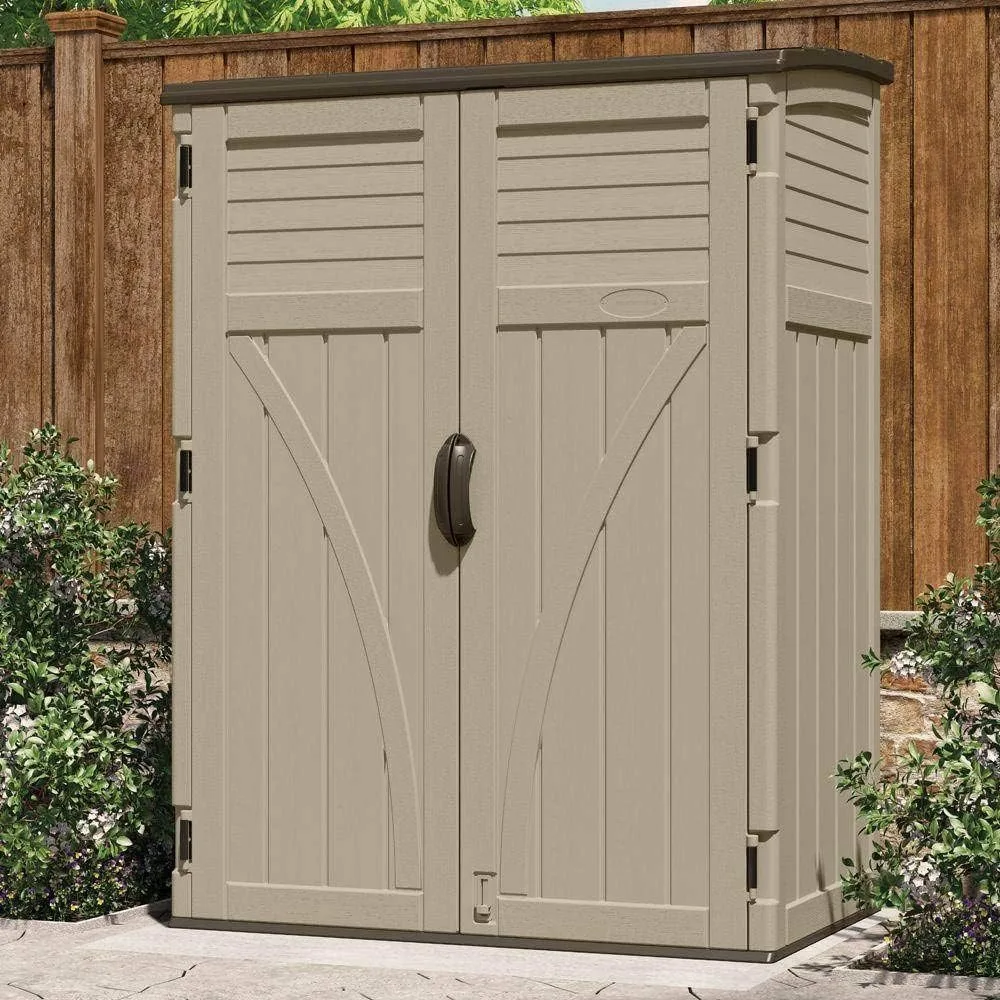 Cubic Feet Vertical Storage Shed with Durable Plastic Construction, Multiple Wall Panels and Ample Space for Outdoor Storage 6