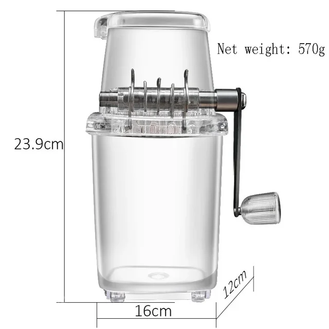 Multifunctional Manual Ice Crusher Mini Ice Shaver Chopper 1.25L Manual Snow Cone Smoothie Maker 6