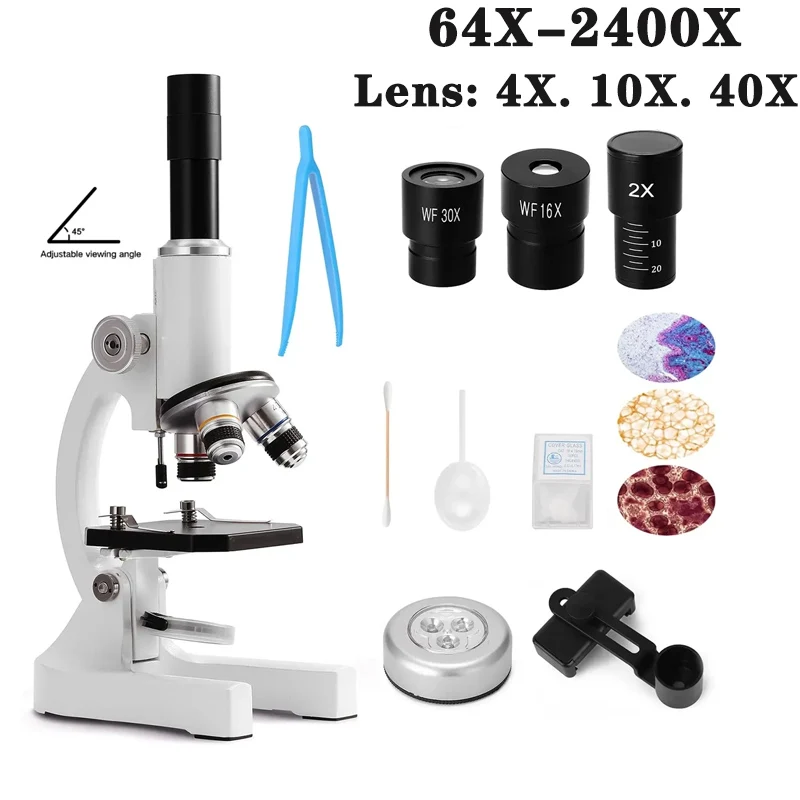 Digital Microscope 64X-2400X Monocular Optical Elementary School
