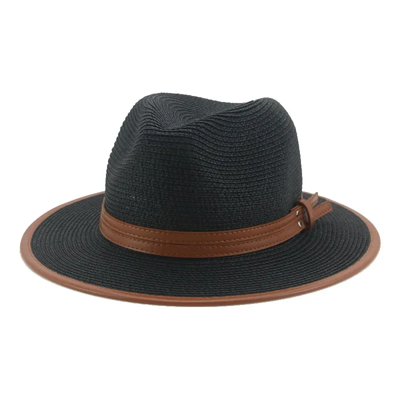 SUNMME Chapeau De Soleil Paille Été Femmes Large Bord Chapeau De Paille Naturelle Chapeau Femme Chapeaux De Soleil Canotier Noir Panama Chapeau De