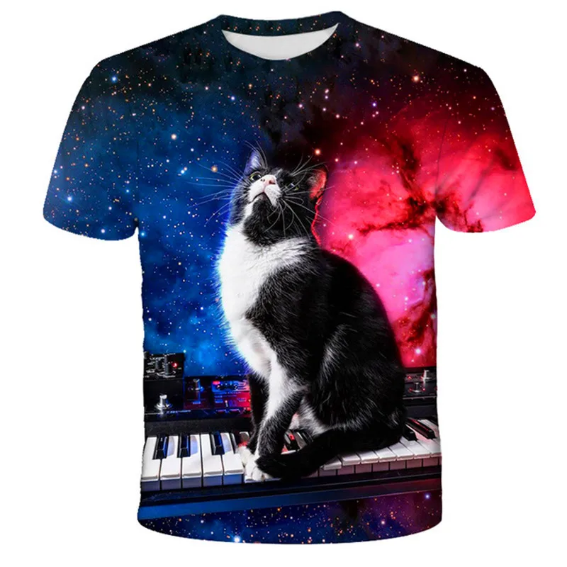 Cat 3D Animal Printed T Shirt For Choldren Boys Girls Summer Short sleeve Cat T-shirt Funny Tshirt Kids Children Clothes 4-14T cheap t shirts