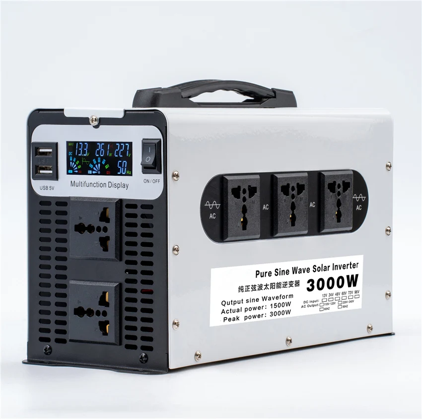 3000W Solar Pure Sine Wave Inverter 1500W Rated High-power Household ...