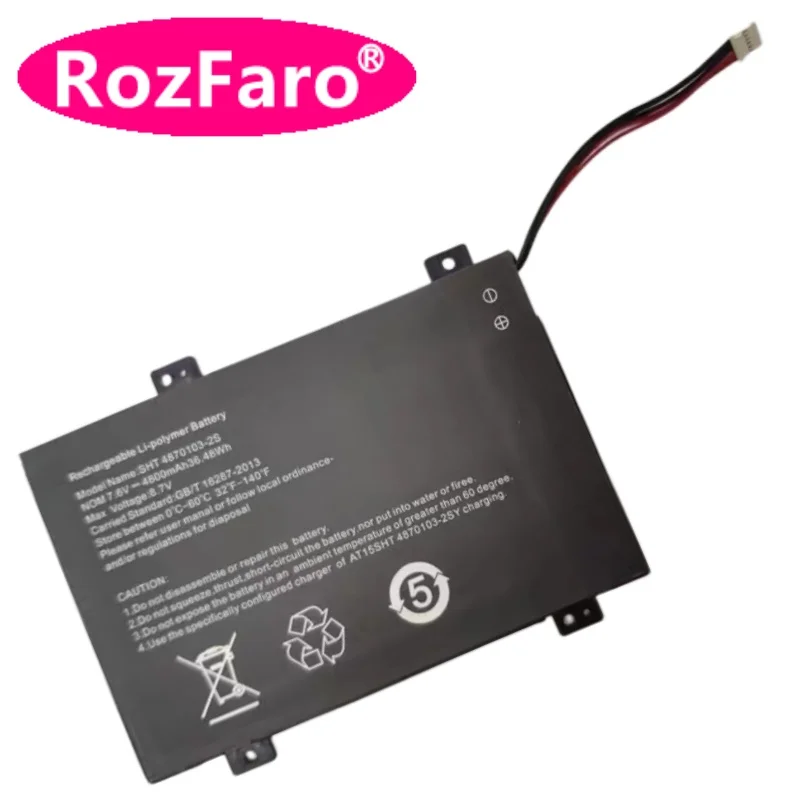 RozFaro H-4870103-2S SHT 4870103-2S Laptop Battery 7.6V 36.48Wh 4800mAh For EVOO EV-A-156-1 EV-A-156-1SL EV-A-156-1BK Tablet PC