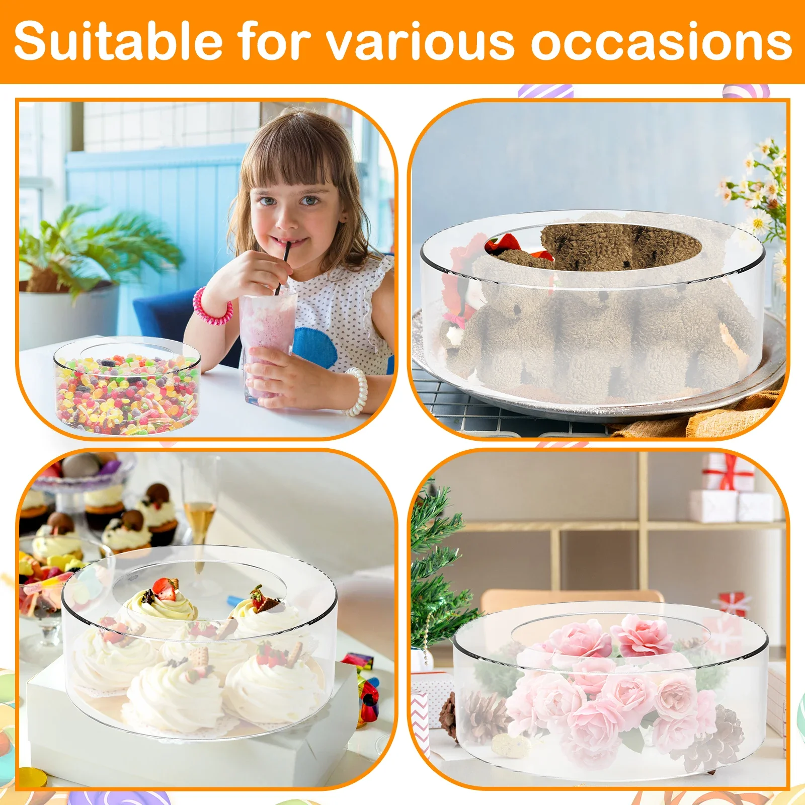 Acrylic Fillable Cake Stand Clear Cake Riser Cylinder Cupcake Stand Decorative Display Round Display Reusable