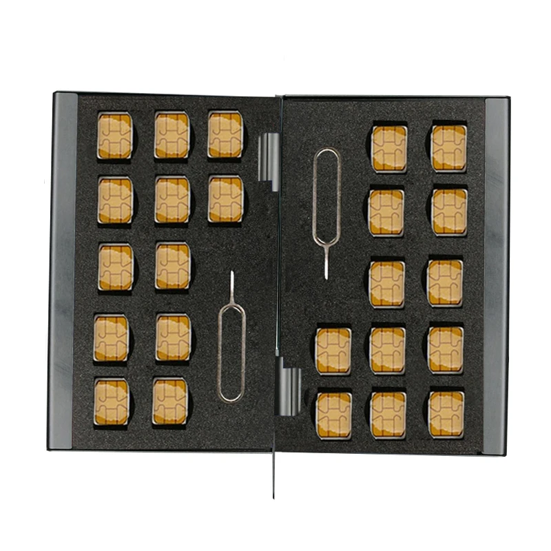 알루미늄 보관함 가방, 나노 SIM 카드 및 핀용 거치대