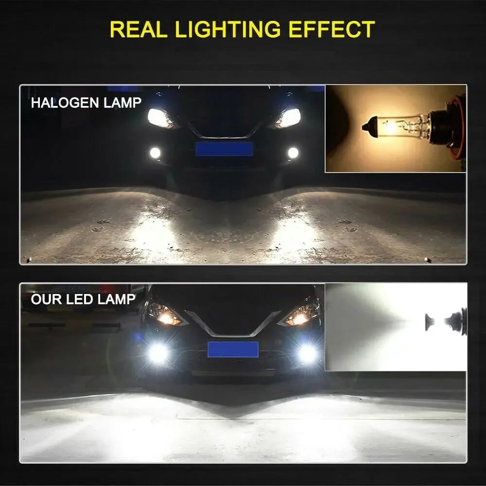 2PCS White LED Foglight Bulbs 6000K Kit For VW T5 T5.1 Transporter 2003 2004 2005 2006 2007 2008 2009 2010 2011 2012 2013- 2015