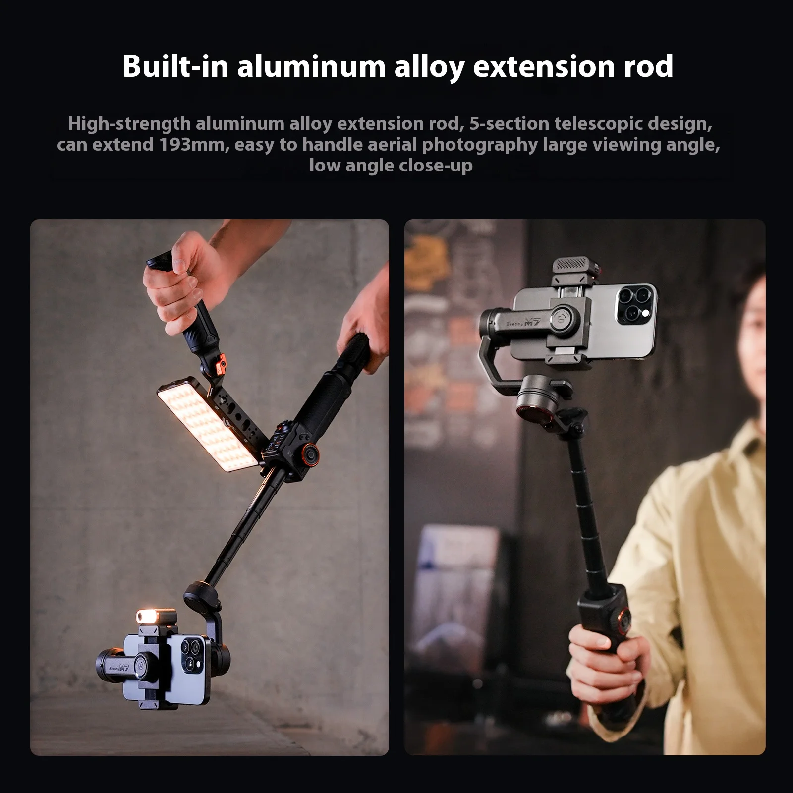 Camera Gimbal Stabilizer Phone Stabilizer Selfie Stick Hohem M7 iSteady M7 Pro Cell phone gimbal Stabilizer 3-axis Anti-Shake Stands Extendable Selfie Stick Live Vlog