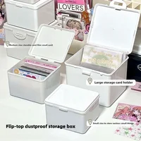 1Pcs Korean Pure White Storage Box Blind Box Card Photocard Storage Box Photo Card Organizer Classification Flip Holder 1