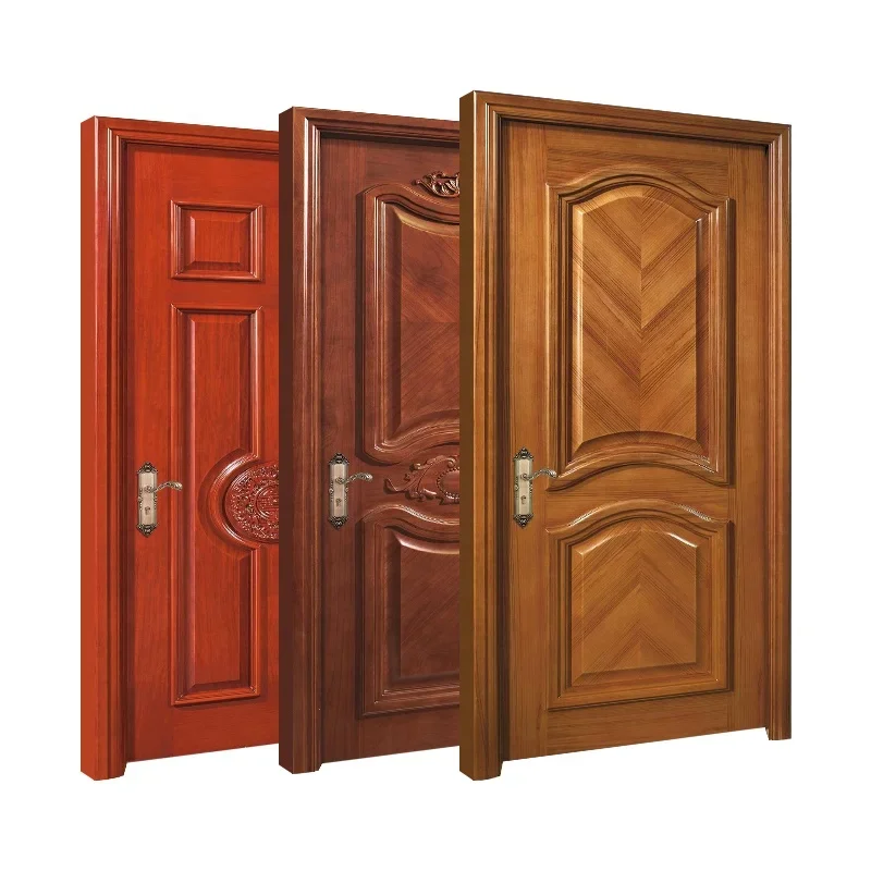 China Manufacture Modern Wood Door Designs Solid Wood Entrance Door