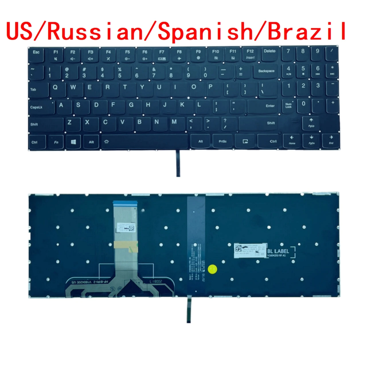 Teclado Retroiluminado para Lenovo Legion Eua Russo Espanhol Brasil Y530 15ich Y7000p-1060 Y70002023 Y540-15irh Y540-17irh Y545-pg0