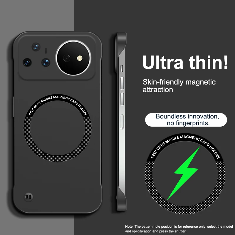 Ultra Thin Magnetic Frameless Phone Case with Hard PC Design